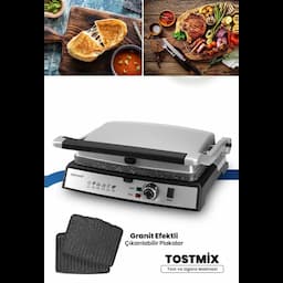 tostmix inox stainless steel 2000 watt granite toaster and grill machine with removable plate with price 57