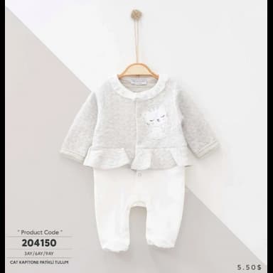 baby girls' winter pajamas, 8 months old - 5.49 usd