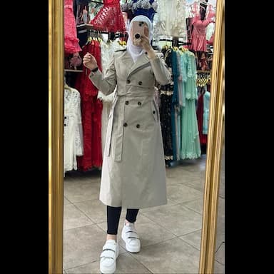linen midi trenchcoat - 64.99 usd