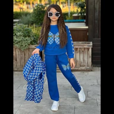 girls' long-sleeved hooded two-piece set - 16.99 usd