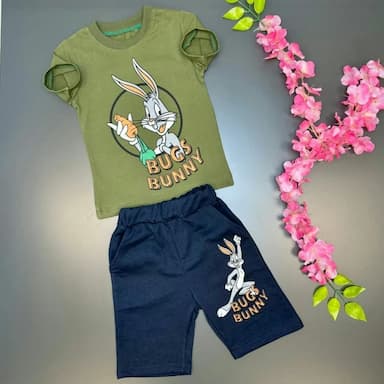 crew neck printed short sleeve boys shorts pajamas set - 14.99 usd