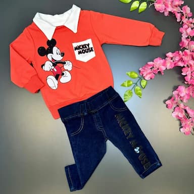 mouse print boys shorts set - 14.99 usd