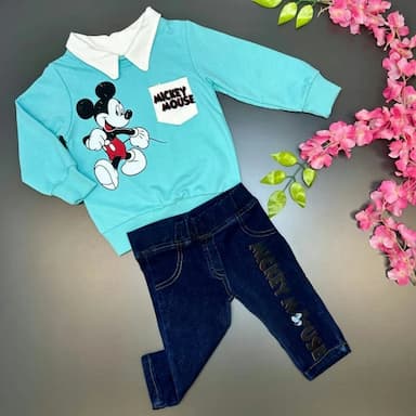 mouse print boys shorts set - 14.99 usd