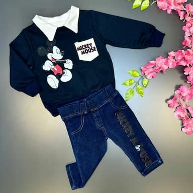 mouse print boys shorts set - 14.99 usd