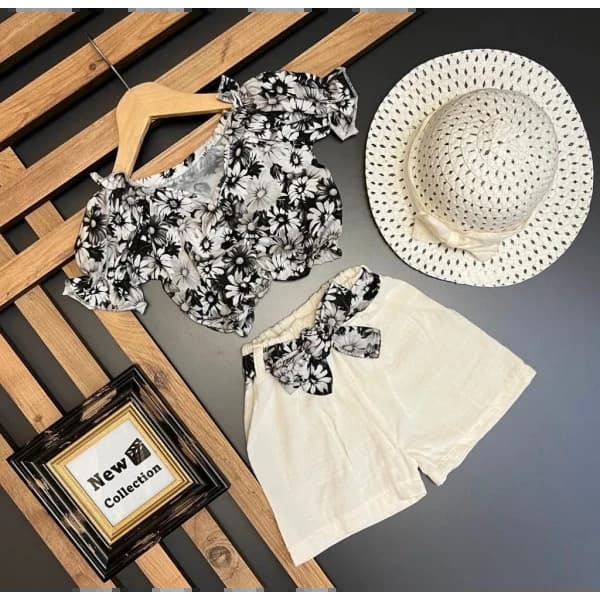 square collar short sleeve printed baby girl blouse and skirt 2-pack set - 6.89 ~ 6.9 usd $