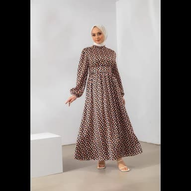 zigzag pattern satin dress - 22.99 usd
