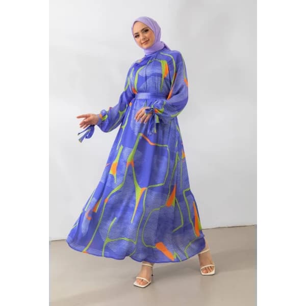 zigzag pattern satin dress - 22.99 ~ 23 usd $