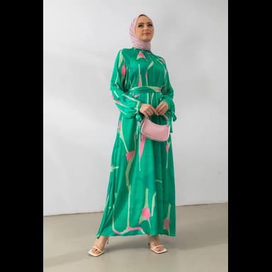 zigzag pattern satin dress - 22.99 usd