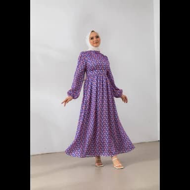 zigzag pattern satin dress - 22.99 usd