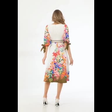 double printed fabric type dress - 17.99 usd