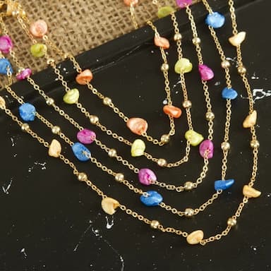stone and pearl enamel necklace - 0.4 usd