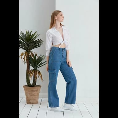 women's loose jeans fashion loose jeans pants - 7.99 usd