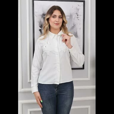 women's white long-sleeved shirt - 10.99 usd