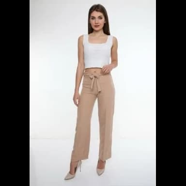 belted wide leg pants 3001-10 mink 3001-10 - 12.99 usd