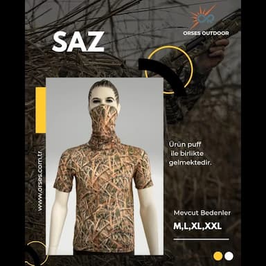 short sleeve reed pattern hunter and outdoor t-shirt + puff - 7.99 usd