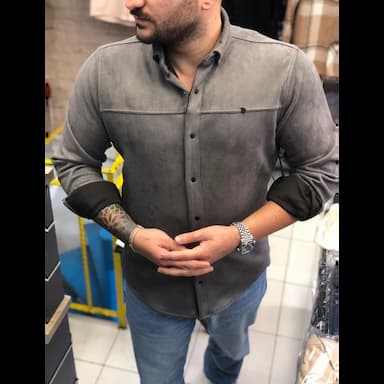 suede men's shirt - 9.6 usd