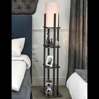 turkish house decorative beige shelf floor lamp with white base marble - 10.99 usd