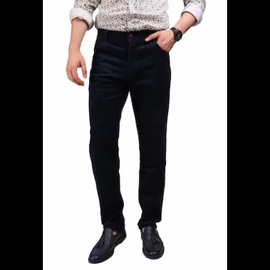 daniel voi men's velvet indigo trousers regular fit - 138.74 usd