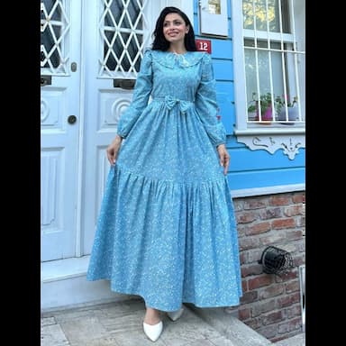 collared blue dress - 12.99 usd