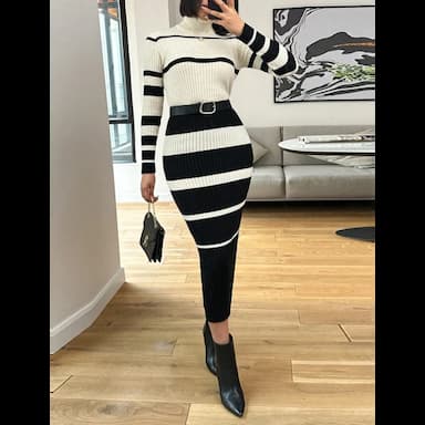 striped knit dress - 9.49 usd
